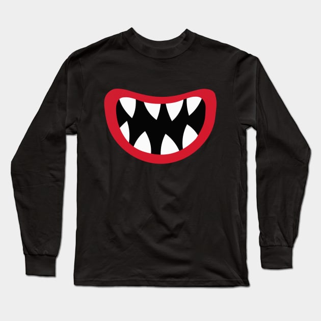 Funny Halloween Red Big Mouth Long Sleeve T-Shirt by koolteas